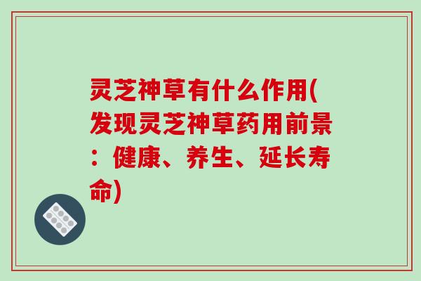 灵芝神草有什么作用(发现灵芝神草药用前景:健康、养生、延长寿命) 灵芝神草有什么作用(发现灵芝神草药用前景:健康、养生、延长寿命)