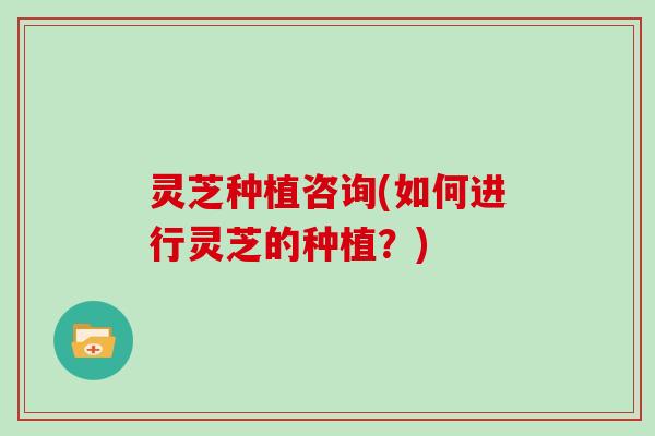 灵芝种植咨询(如何进行灵芝的种植?) 灵芝种植咨询(如何进行灵芝的种植?)