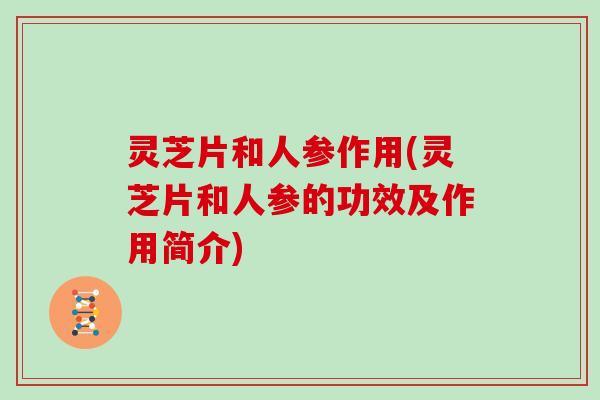 灵芝片和人参作用(灵芝片和人参的功效及作用简介)