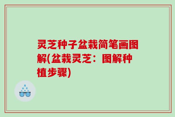灵芝种子盆栽简笔画图解(盆栽灵芝:图解种植步骤) 灵芝种子盆栽简笔画图解(盆栽灵芝:图解种植步骤)