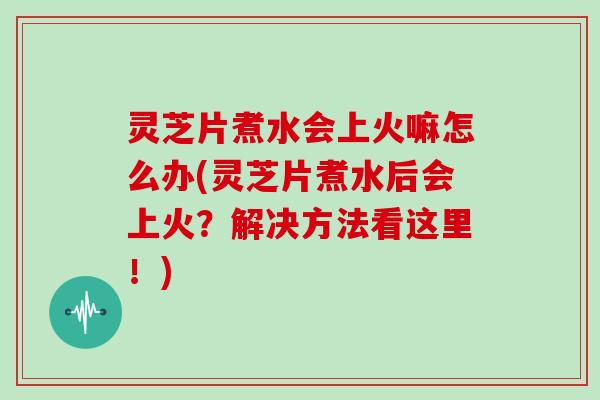 灵芝片煮水会上火嘛怎么办(灵芝片煮水后会上火?解决方法看这里!) 灵芝片煮水会上火嘛怎么办(灵芝片煮水后会上火?解决方法看这里!)