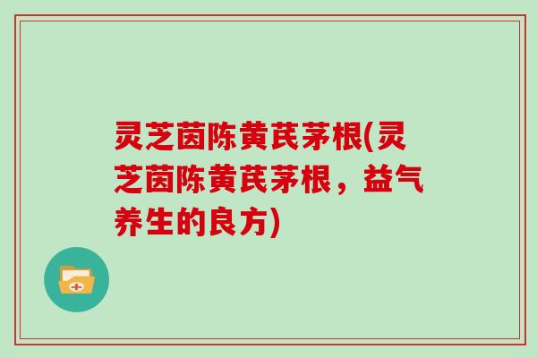 灵芝茵陈黄芪茅根(灵芝茵陈黄芪茅根,益气养生的良方) 灵芝茵陈黄芪茅根(灵芝茵陈黄芪茅根,益气养生的良方)