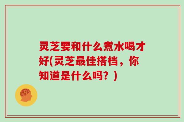 灵芝要和什么煮水喝才好(灵芝佳搭档,你知道是什么吗?) 灵芝要和什么煮水喝才好(灵芝佳搭档,你知道是什么吗?)