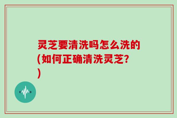 灵芝要清洗吗怎么洗的(如何正确清洗灵芝?) 灵芝要清洗吗怎么洗的(如何正确清洗灵芝?)