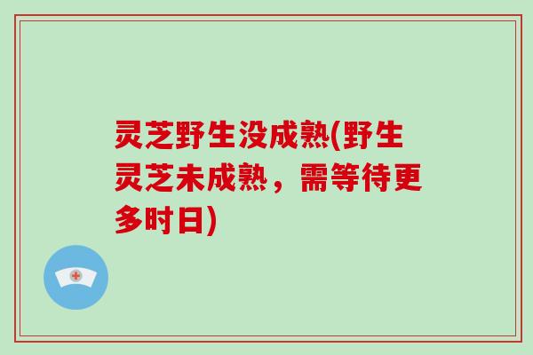 灵芝野生没成熟(野生灵芝未成熟，需等待更多时日)