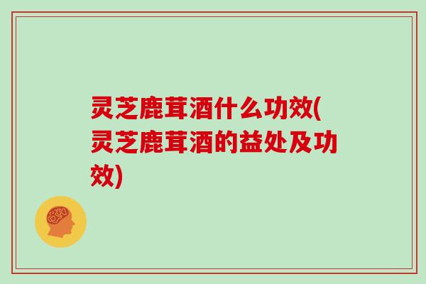 灵芝鹿茸酒什么功效(灵芝鹿茸酒的益处及功效)
