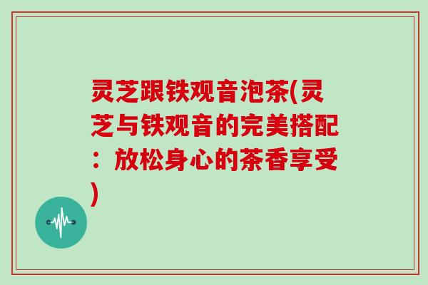 灵芝跟铁观音泡茶(灵芝与铁观音的完美搭配:放松身心的茶香享受) 灵芝跟铁观音泡茶(灵芝与铁观音的完美搭配:放松身心的茶香享受)