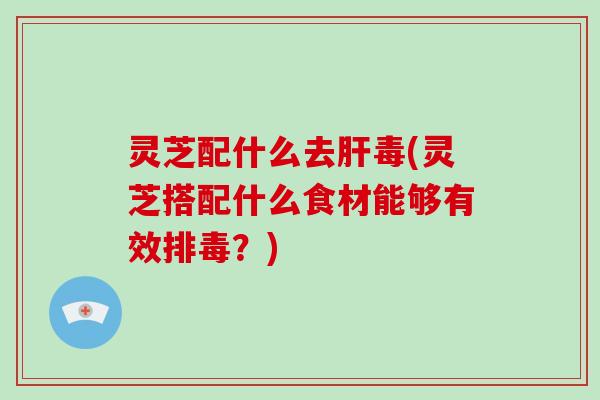 灵芝配什么去毒(灵芝搭配什么食材能够有效？)