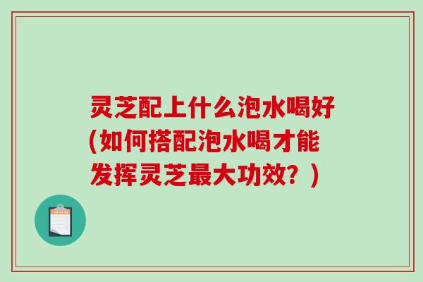 灵芝配上什么泡水喝好(如何搭配泡水喝才能发挥灵芝大功效？)