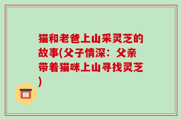 猫和老爸上山采灵芝的故事(父子情深:父亲带着猫咪上山寻找灵芝) 猫和老爸上山采灵芝的故事(父子情深:父亲带着猫咪上山寻找灵芝)