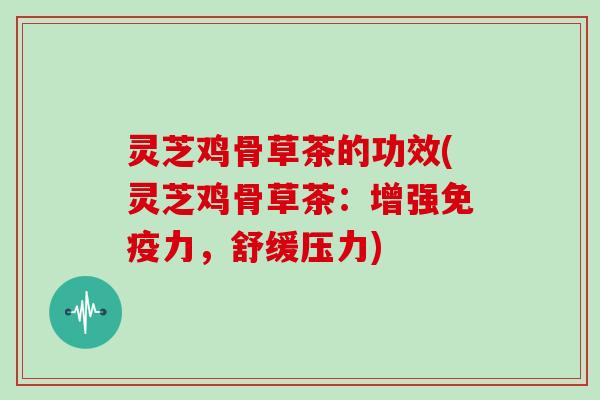 灵芝鸡骨草茶的功效(灵芝鸡骨草茶:增强免疫力,舒缓压力) 灵芝鸡骨草茶的功效(灵芝鸡骨草茶:增强免疫力,舒缓压力)