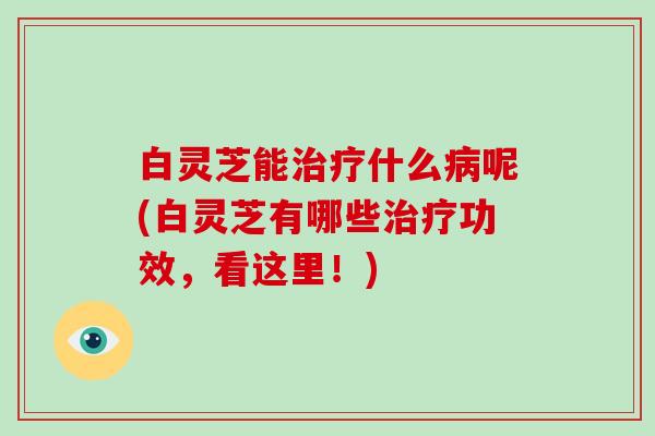 白灵芝能什么呢(白灵芝有哪些功效，看这里！)