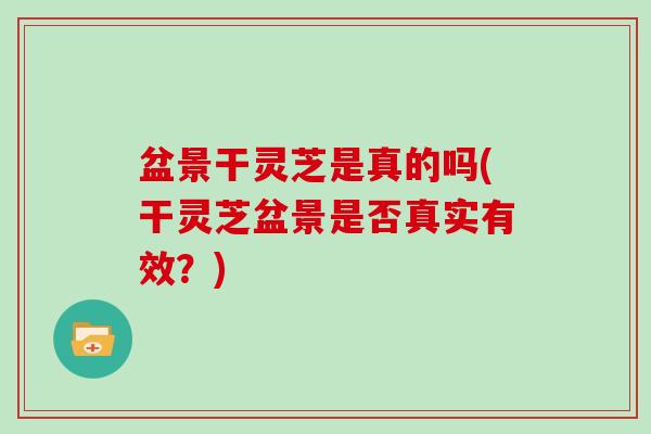 盆景干灵芝是真的吗(干灵芝盆景是否真实有效?) 盆景干灵芝是真的吗(干灵芝盆景是否真实有效?)