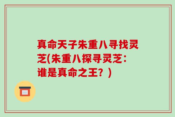真命天子朱重八寻找灵芝(朱重八探寻灵芝:谁是真命之王?) 真命天子朱重八寻找灵芝(朱重八探寻灵芝:谁是真命之王?)