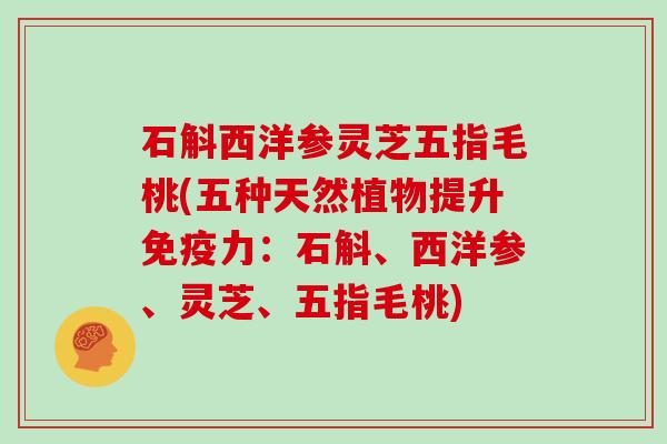 石斛西洋参灵芝五指毛桃(五种天然植物提升免疫力：石斛、西洋参、灵芝、五指毛桃)
