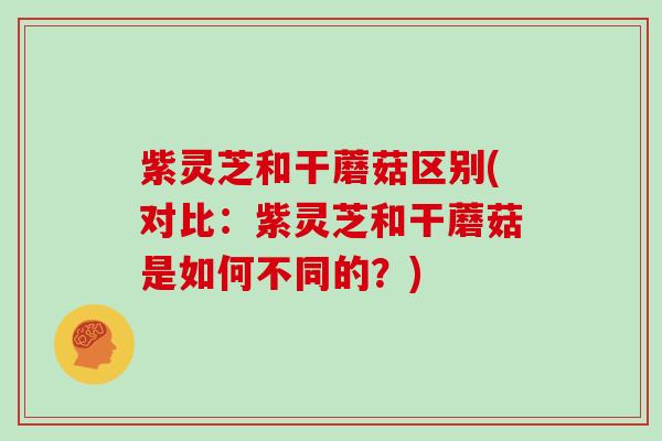 紫灵芝和干蘑菇区别(对比:紫灵芝和干蘑菇是如何不同的?) 紫灵芝和干蘑菇区别(对比:紫灵芝和干蘑菇是如何不同的?)