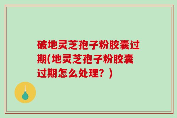 破地灵芝孢子粉胶囊过期(地灵芝孢子粉胶囊过期怎么处理?) 破地灵芝孢子粉胶囊过期(地灵芝孢子粉胶囊过期怎么处理?)