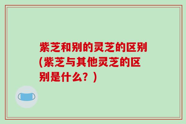 紫芝和别的灵芝的区别(紫芝与其他灵芝的区别是什么?) 紫芝和别的灵芝的区别(紫芝与其他灵芝的区别是什么?)