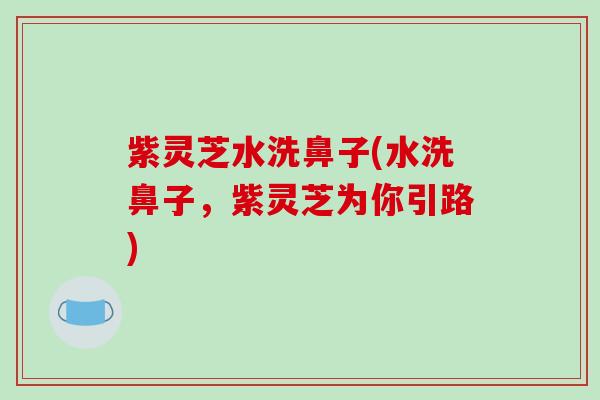 紫灵芝水洗鼻子(水洗鼻子,紫灵芝为你引路) 紫灵芝水洗鼻子(水洗鼻子,紫灵芝为你引路)