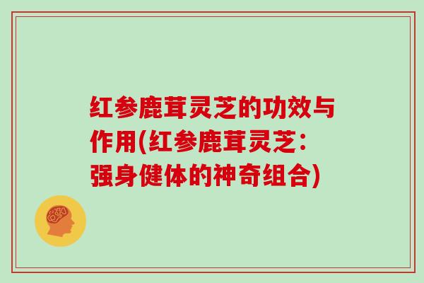 红参鹿茸灵芝的功效与作用(红参鹿茸灵芝:强身健体的神奇组合) 红参鹿茸灵芝的功效与作用(红参鹿茸灵芝:强身健体的神奇组合)