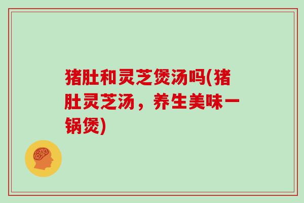 猪肚和灵芝煲汤吗(猪肚灵芝汤,养生美味一锅煲) 猪肚和灵芝煲汤吗(猪肚灵芝汤,养生美味一锅煲)