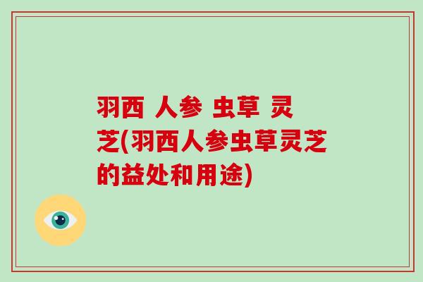 羽西 人参 虫草 灵芝(羽西人参虫草灵芝的益处和用途) 羽西 人参 虫草 灵芝(羽西人参虫草灵芝的益处和用途)