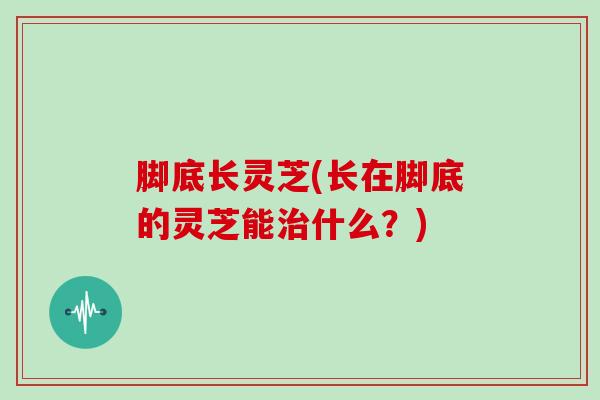 脚底长灵芝(长在脚底的灵芝能什么?) 脚底长灵芝(长在脚底的灵芝能什么?)