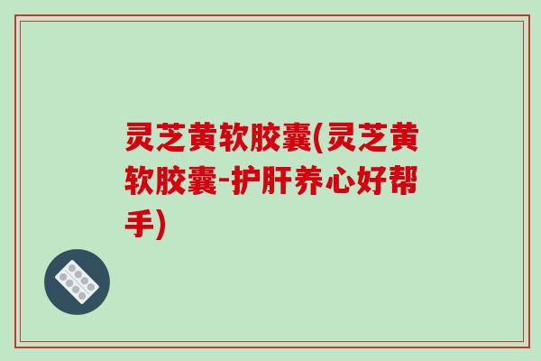 灵芝黄软胶囊(灵芝黄软胶囊-养心好帮手) 灵芝黄软胶囊(灵芝黄软胶囊-养心好帮手)