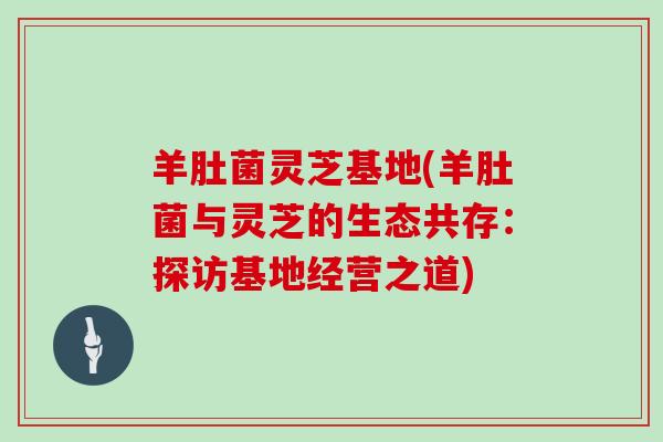 羊肚菌灵芝基地(羊肚菌与灵芝的生态共存:探访基地经营之道) 羊肚菌灵芝基地(羊肚菌与灵芝的生态共存:探访基地经营之道)