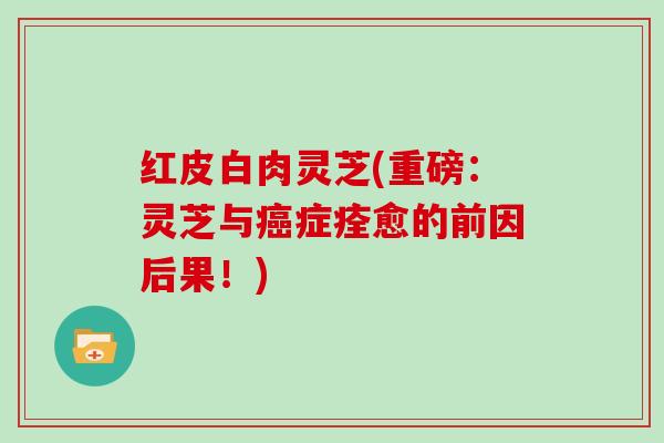 红皮白肉灵芝(重磅：灵芝与症痊愈的前因后果！)