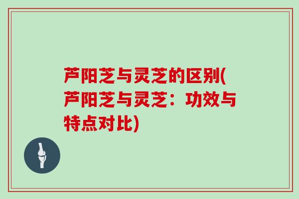 芦阳芝与灵芝的区别(芦阳芝与灵芝:功效与特点对比) 芦阳芝与灵芝的区别(芦阳芝与灵芝:功效与特点对比)