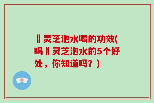 艼灵芝泡水喝的功效(喝艼灵芝泡水的5个好处,你知道吗?) 艼灵芝泡水喝的功效(喝艼灵芝泡水的5个好处,你知道吗?)