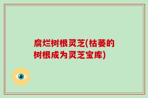 腐烂树根灵芝(枯萎的树根成为灵芝宝库) 腐烂树根灵芝(枯萎的树根成为灵芝宝库)