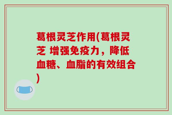 葛根灵芝作用(葛根灵芝 增强免疫力,降低、的有效组合) 葛根灵芝作用(葛根灵芝 增强免疫力,降低、的有效组合)