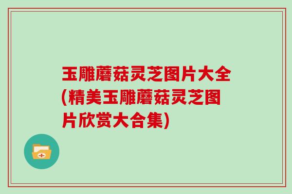 玉雕蘑菇灵芝图片大全(精美玉雕蘑菇灵芝图片欣赏大合集) 玉雕蘑菇灵芝图片大全(精美玉雕蘑菇灵芝图片欣赏大合集)