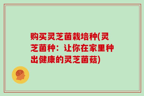 购买灵芝菌栽培种(灵芝菌种:让你在家里种出健康的灵芝菌菇) 购买灵芝菌栽培种(灵芝菌种:让你在家里种出健康的灵芝菌菇)