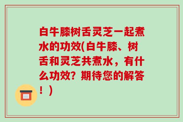 白牛膝树舌灵芝一起煮水的功效(白牛膝、树舌和灵芝共煮水,有什么功效?期待您的解答!) 白牛膝树舌灵芝一起煮水的功效(白牛膝、树舌和灵芝共煮水,有什么功效?期待您的解答!)