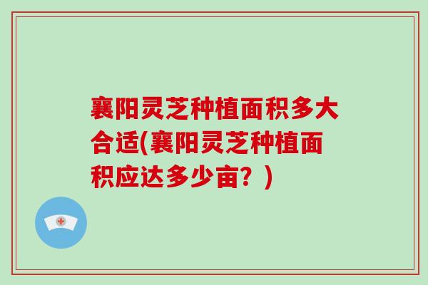 襄阳灵芝种植面积多大合适(襄阳灵芝种植面积应达多少亩?) 襄阳灵芝种植面积多大合适(襄阳灵芝种植面积应达多少亩?)