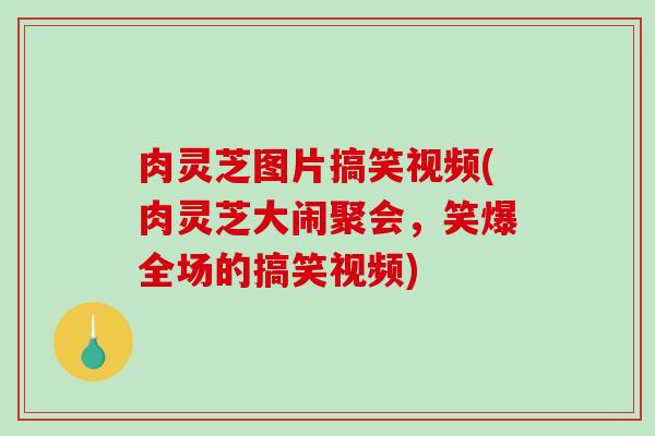 肉灵芝图片搞笑视频(肉灵芝大闹聚会,笑爆全场的搞笑视频) 肉灵芝图片搞笑视频(肉灵芝大闹聚会,笑爆全场的搞笑视频)