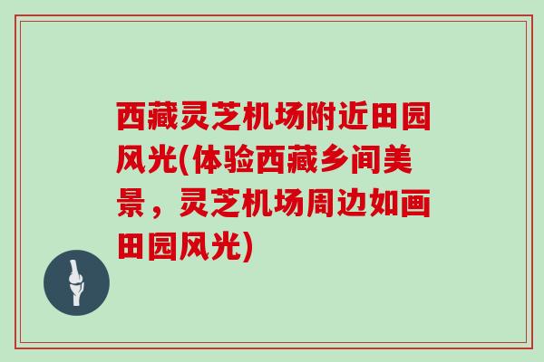 西藏灵芝机场附近田园风光(体验西藏乡间美景，灵芝机场周边如画田园风光)