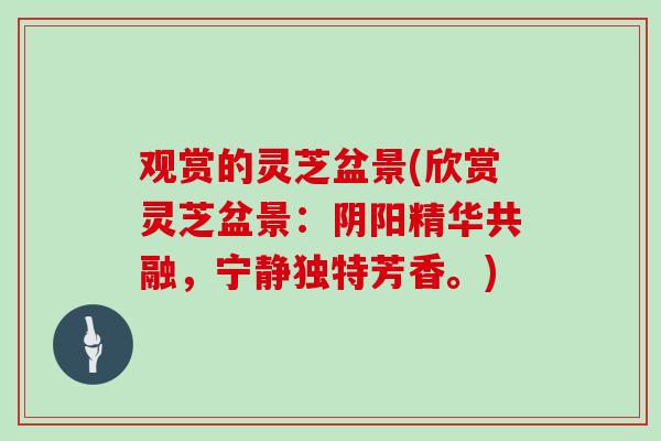 观赏的灵芝盆景(欣赏灵芝盆景：阴阳精华共融，宁静独特芳香。)