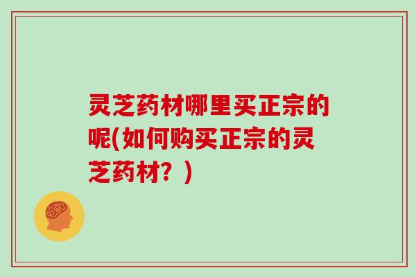 灵芝药材哪里买正宗的呢(如何购买正宗的灵芝药材？)