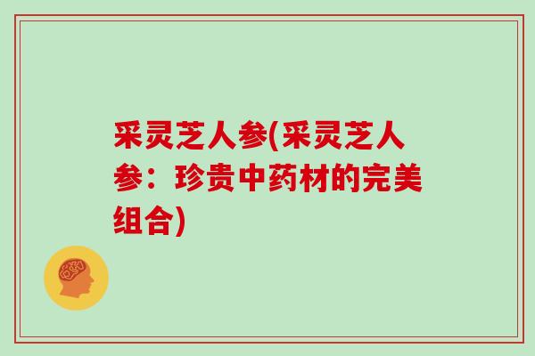 采灵芝人参(采灵芝人参：珍贵材的完美组合)