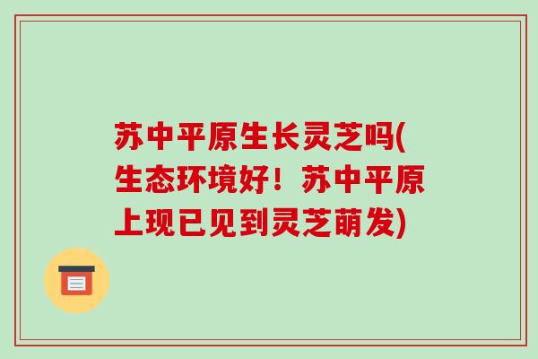 苏中平原生长灵芝吗(生态环境好!苏中平原上现已见到灵芝萌发) 苏中平原生长灵芝吗(生态环境好!苏中平原上现已见到灵芝萌发)