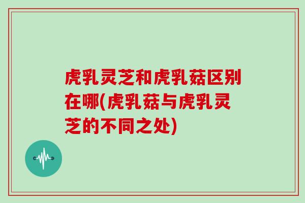 虎乳灵芝和虎乳菇区别在哪(虎乳菇与虎乳灵芝的不同之处) 虎乳灵芝和虎乳菇区别在哪(虎乳菇与虎乳灵芝的不同之处)