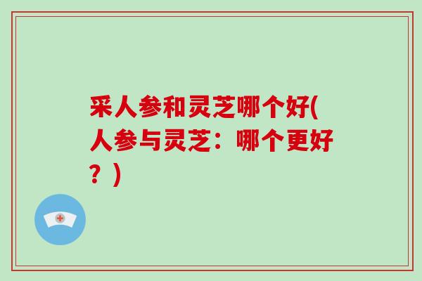 采人参和灵芝哪个好(人参与灵芝：哪个更好？)