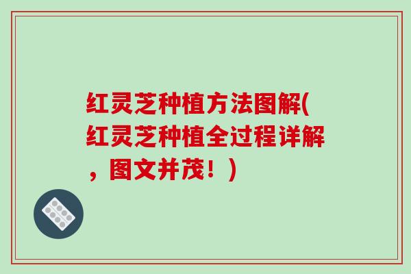 红灵芝种植方法图解(红灵芝种植全过程详解，图文并茂！)