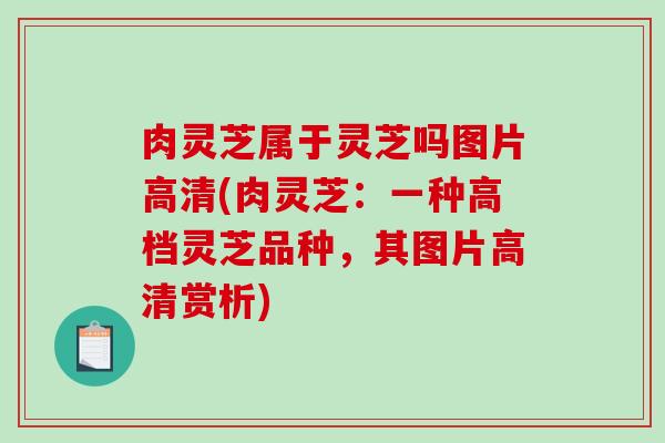 肉灵芝属于灵芝吗图片高清(肉灵芝：一种高档灵芝品种，其图片高清赏析)