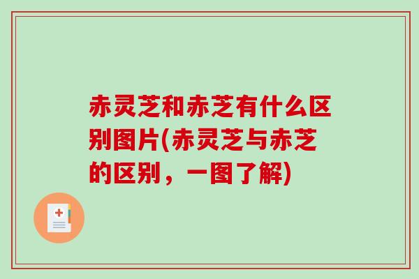 赤灵芝和赤芝有什么区别图片(赤灵芝与赤芝的区别，一图了解)