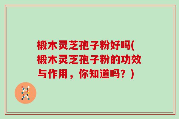 椴木灵芝孢子粉好吗(椴木灵芝孢子粉的功效与作用，你知道吗？)